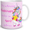 TRIOSK Tasse Einhorn lustig mit Spruch Die schönsten Einhörner werden im April geboren Geschenk für Mädchen Frauen Freundin Geburtstag