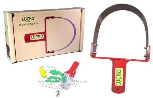 LUCKO Bügelhacke R10 Gartengeräte Unkraut Entferner Gerät Garten Gadgets Hacke Gartenzubehör Gartenhacke Gartenkralle Unkrautstecher für langem Stiel