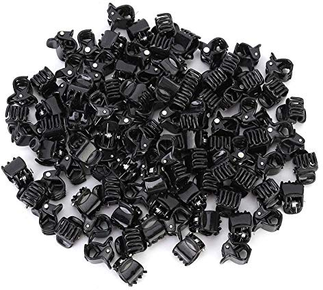 100 Stück Mini Haarspangen Klein, Schwarz Kunststoff Stilvolle Kiefer Clips Rutschfeste Haarspange Schellen Kleine Haar Crown Claws Pins Schellen für Mädchen und Frauen