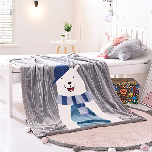 Fansu Doppelte Verdickung Babydecke/Kinderdecke Babys Flanell Kuschlige Sehr Weiche Decke für Babybett/Kinderwagen Neugeborenes Geschenk (105x130cm,Eisbär)