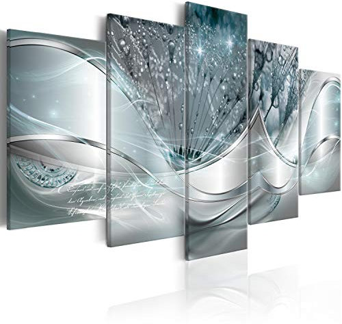 murando - Peinture acrylique Abstrait 200x100 cm - Effet texturé ou coup de pinceau - Décoration avec finition faite à la main - Finition artisanale - Abstrait Pissenlit Bleu a-C-0087-b-o