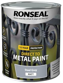 Ronseal Direct to Metal Paint Steel Grey Matt 750ml