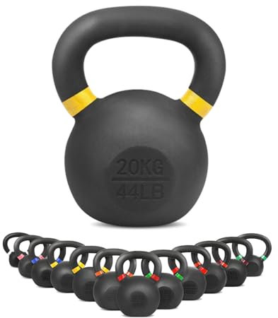wuuhoo® Kettlebell Rocky, Kugelhantel 4kg - 32kg aus massivem Gusseisen mit Pulverbeschichtung, Gewicht aus Cast Iron, Schwunghantel für Dein Krafttraining - Fitnessgerät für Zuhause 20 kg