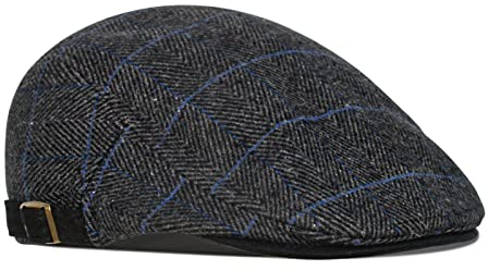 besbomig Schiebermütze Barret Flat Cap Schirmmütze für Herren Damen, Gatsby Newsboy Cap Baskenmützen Golfermütze, Frühling Herbst Winter, 55-59cm
