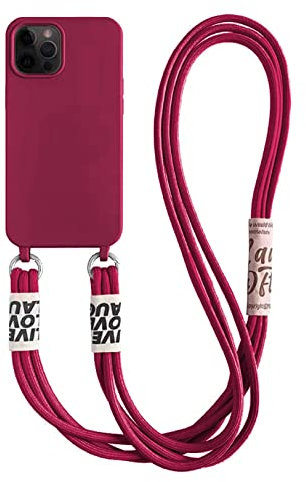 Emlivi Coque pour iPhone XR avec Cordon de Collier, Coque Protection Caméra Slide Case pour iPhone XR Silicone TPU Bumper Cover Housse pour iPhone XR, Rouge