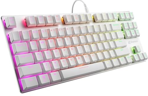 Sharkoon PureWriter Wh TKL Kailh Blue US RGB - Kailh Low Profile Choc Blue