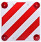Warntafel aus Kunststoff | Warnschild für Fahrradträger und überstehende Ladung | rot-weiß | 500 x 500 mm | Wohnmobil Wohnwagen