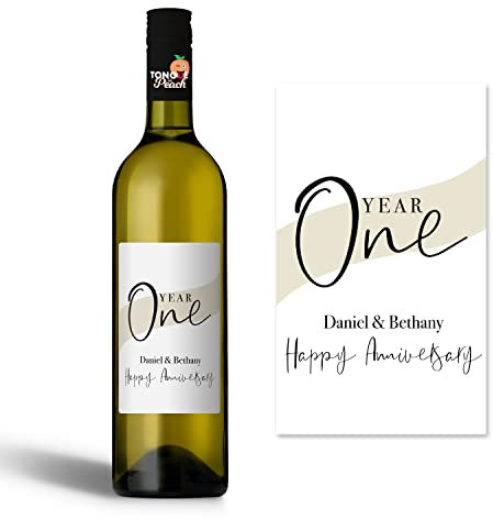 WBL77 - Etiqueta de vino personalizable para aniversario, pareja, casados, especial para parejas