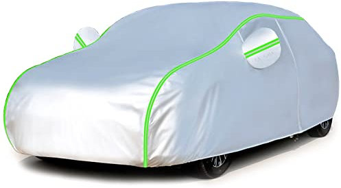 Autoabdeckung für Seat Leon, Autoabdeckung Wasserdicht Atmungsaktiv, 6 Schichten Vollgarage Autoplane mit Reißverschluss und Baumwollfutter, Abdeckplane