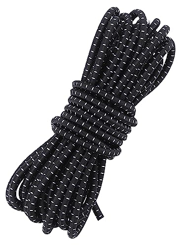 3MM Black and White Elastic Cord 5 Meter Elastic String Bungee Cord Round Stretchy Cord Bungee Rope Multifunctional Drawstring Elastic for Backpack Tent Poles DIY Craft Projects Camping
