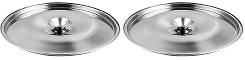 Yardwe 2st Geschmacksbecherdeckel Aus Edelstahl Deckel Für Glas Ersatz Mini Topfdeckel Gewürztopfabdeckung Ölgefäßdeckel Wok-Deckel Startseite Mit Deckel Pfannenabdeckung Rostfreier Stahl