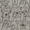 Stoff Meterware pflegeleicht natur Hunde Cartoon Dogs Hund schwarz Dekostoff Vorhangstoff Tischdeckenstoff Kissenstoff selber nähen Meterware