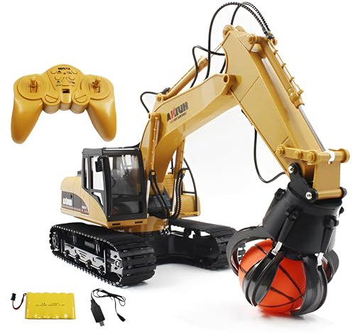 RLS Huina 1571 1:14 Scale Remoted Controlled Grabber/Excavator Construction Vehicle Model Toy for Boys and Girls