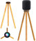HOOKMEMO Soporte de altavoz para HomePod 2 (2023) Soporte de nogal negro para HomePod 2 (nogal + haya (29.5 pulgadas de alto)