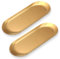 Grevosea 2 Pack Gold Tray, Stainless Steel Decorative Tray Bathroom Vanity Tray for Dresser Counter, Kitchen Sink Tray for Soap Dispensers, Perfume Ring Key Candle Organizer Tray 9 Oval