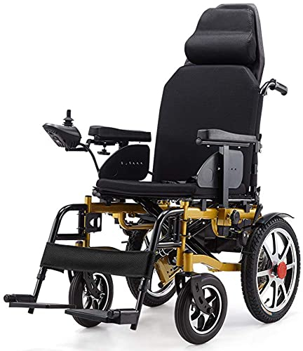Komfortables ergonomisches Kissen, faltbar, elektrische Rollstühle mit Kopfstütze, tragbarer Elektrorollstuhl, Mobilitätsroller, Pedal verstellbar (Farbe: Schwarz, Größe: 12 A) (Schwarz 20 A)