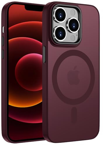 ORDA für iPhone 12 Pro Max Hülle 6.7 Zoll Kompatibel mit MagSafe,Magnetisch Handyhülle für iPhone 12 Pro Max Case Durchscheinende Matt Rückseite Dünn Stoßfest Schutzhülle Pflaume