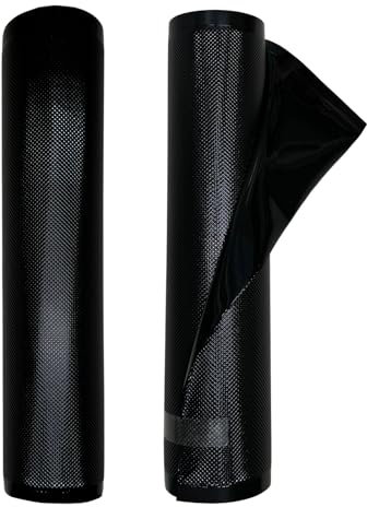 EDYCARX 11 x 19.5' All Black Vacuum Seal Bags (Black and Black), Vacuum Sealer Bags for Food Storage, Heavy Duty Commercial Grade 5 Mil Vacuum Bags, 2 Rolls