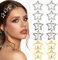 12 pezzi fermagli per capelli a stella, oro, argento fermagli per capelli a stella in metallo con chiusura a scatto, Fermagli per incavata bambini, ragazze e donne, bellissimi copricapo a stella