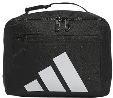 adidas Affiliate - Bolsa de almuerzo (6 L), diseño de contenedores de alimentos insulares para niños, adultos, color negro y blanco