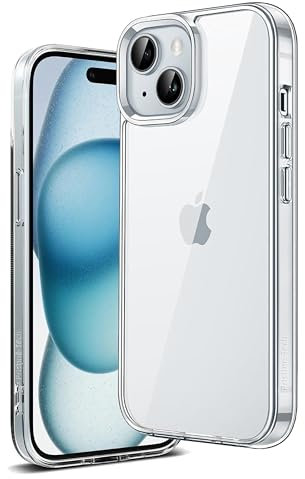 Clear Case for iPhone 15 6.1 inch, Non-Yellowing Phone Military Grade Protection Shockproof Anti-Scratch TPU Back Slim Lightweight Transparent Protective Cover