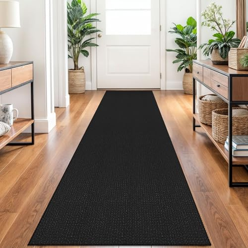 Ivissy Geflochtener Läufer, 6 x 3 m, waschbar, Läufer für Flur, rutschfeste Gummi-Rückseite, Küchenläufer, Baumwolle, langer Eingangsläufer für Innenbereich, gewebter Teppich für Flur, Küche, Eingang
