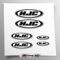 Aufkleber-Set kompatibel mit HJC Helm | Aufkleber für Motorrad Rahmen Verkleidung | Vinyl Aufkleber Einfache Anwendung UV-Druck | Stickersland® (Schwarz)
