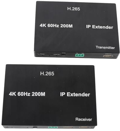 Jectse KVM USB Extender, KVM Ethernet Adapter Latencia para Mouse (Enchufe de la UE)