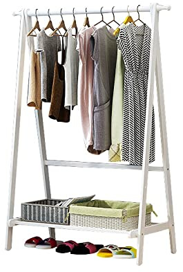Porte-manteau sur pied avec miroir, porte-vêtements en bambou avec crochets et étagères pour chambre et salon, porte-manteau sur pied en bois naturel pour couloir, armoire ouverte multifonct