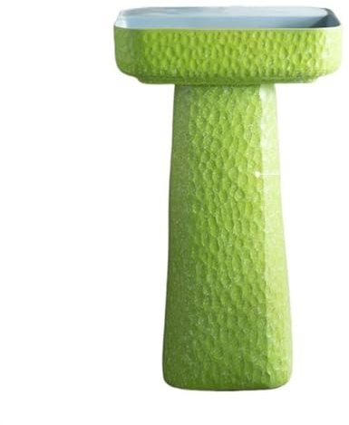 XDAWQP Lavabo sur Colonne pour Salle de Bain avec Trou de Robinet Unique, Vasque en céramique texturée Faite à la Main, lavabo sur Colonne 2 pièces, lavabo sur Pied pour Salle d，B One Size