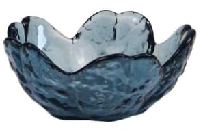 Glass Dipping Bowls, Japanese Cherry Blossom Seasoning Dishes,Cute Mini Dessert Bowls, Appetizer Plates(Dark Blue)