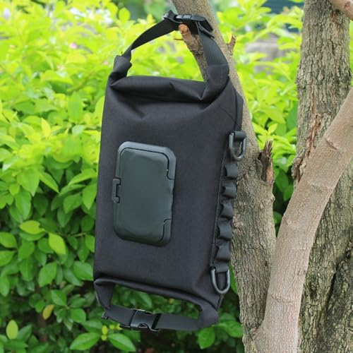 Yhenlovtt Toilettenpapierhalter für den Außenbereich, mit Aufhängegurten für Camping, Wandern und Auto, Badezimmer, Khaki, Leinen, Feuchttücher-Spender, Aufbewahrungsbox (schwarz)