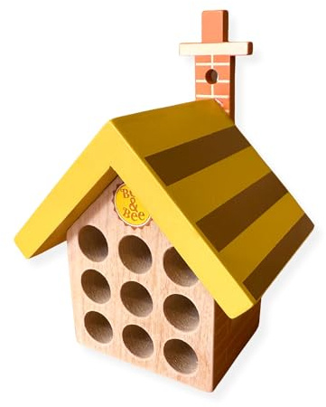 House of Marbles Wooden Bee House for Garden Wildlife - Bee Hotel, Insect Habitat & Pollinator Shelter, Eco-Friendly Outdoor Nature Gift for Children & Adults