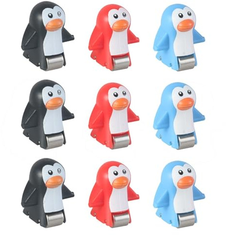 AMSLSIU Rennbahn Spielzeugsets mit Fahrzeugen für Kinder fördern spielerisches Lernen mit spannender Rennstrecke, Tieren, Treppen und Rutsche für Kleinkinder. , 9 Stück Pinguin , 2.5 x 2.5 cm