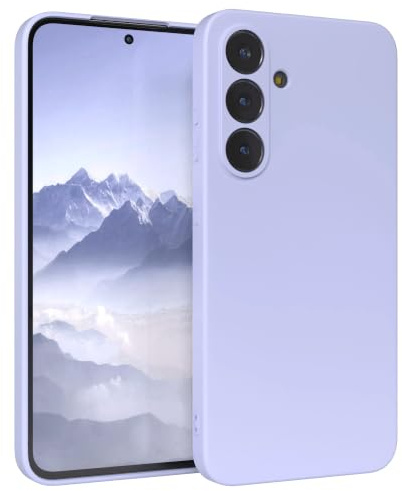 EAZY CASE - Silikonhülle für Galaxy S25 FE Hülle Silikon Case Lila weich stoßfeste Handyhülle Schutzhülle mit Kameraschutz Dünn Premium Schutz Cover TPU Phone Bumper in Pastell Lavendel Blau Matt
