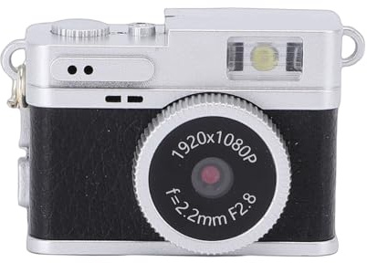 Akozon Small Digital Camera 1080P Rechargeable Compact Camera for Travel Keychain Neck Strap Portable Lightweight