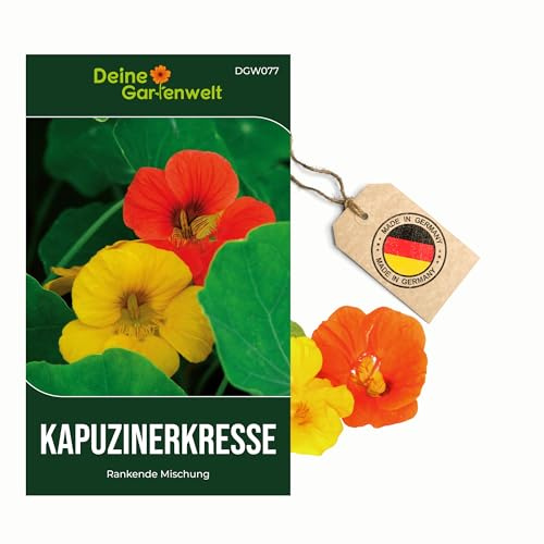 Kapuzinerkresse Rankende Mischung Samen - Tropaeolum majus - Kapuzinerkressesamen - Blumensamen - Saatgut für 15 Pflanzen – 3er Pack