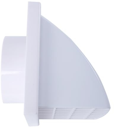 GALPADA Abs Abluftkanal Auslass für Dunstabzugshauben mit Lamellenaussenfläche und Rückstauklappe 125mm Weiß Geeignet für Küche und Bad
