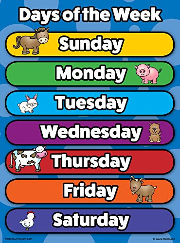 Poster Days of The Week - laminiert