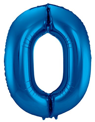 Folat 631402 - Folienballon Zahl 0 - blau - ca. 86 cm