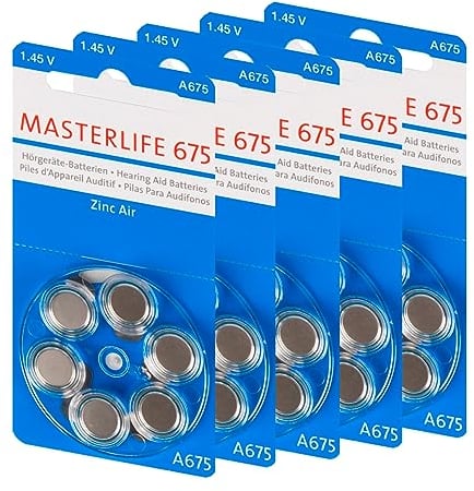 MASTERLIFE BATTERIEN Typ 675 PR44 HÖRGERÄTE BATTERIE A675 (30)