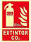 Normaluz A00406 - Panneau lumineux Extincteur Co2 Classe A PVC 1 mm 21 x 30 cm avec CTE, RIPCI et conforme à la nouvelle législation