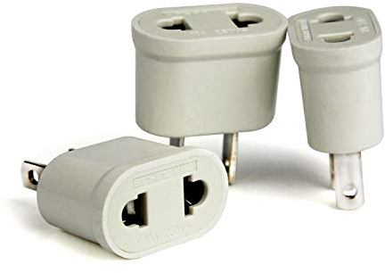 3 PCS Adaptateur FR vers US Convertisseur Prise Europeénne vers Fiche Américaine pour Brancher Appareils Français France Europe aux USA pour Aller aux Japon Canada Thaïlande/Blanc