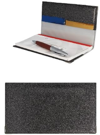 Color Pop Porte chéquier Scintillant Gris foncé Fabrication Française Renfort métal aux Angles étui protège Documents Portefeuille Carte bancaire