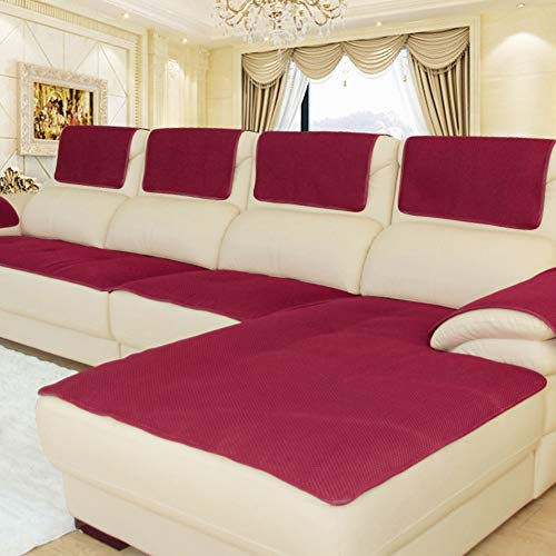 Dick Anti-rutsch Sofa Abdeckung, Multi-Size Sofa Schutz schonbezug, Sofabezüge,Sofa Arm Covers, Sofa Überwürfe Für ledersofa Verkauft in stück -Rot 60x180cm(24x71inch)
