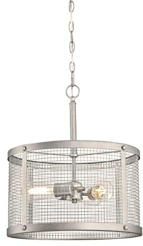 Westinghouse Lighting 63712 Emelie Three-Light Indoor Pendant, Galvanized Steel Finish