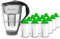 PearlCo - Carafe avec Filtre à Eau en Verre - Anthracite - 12 Cartouches Alkaline Classic Incluse (Compatible avec Brita Classic)