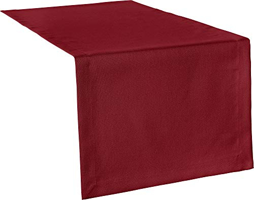 Erwin Müller Tischwäsche, Tischläufer Uni, Madrid weinrot Größe 40x170 cm - angenehme, weich fließende Qualität, mit hochwirksamer Fleckschutzausrüstung, bügelleicht