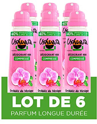 Ushuaia Déodorant Compressé 48H Orchidée du Mexique - Pack de 6