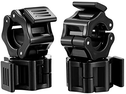 4 Pcs Barbell Clamps, 1 Inch Fast Release Barbell Collar Clips, Non-Slip Barbell Locking Plates Collar Clips for Workout Weightlifting, Powerlifting, Fitness Training Supplies